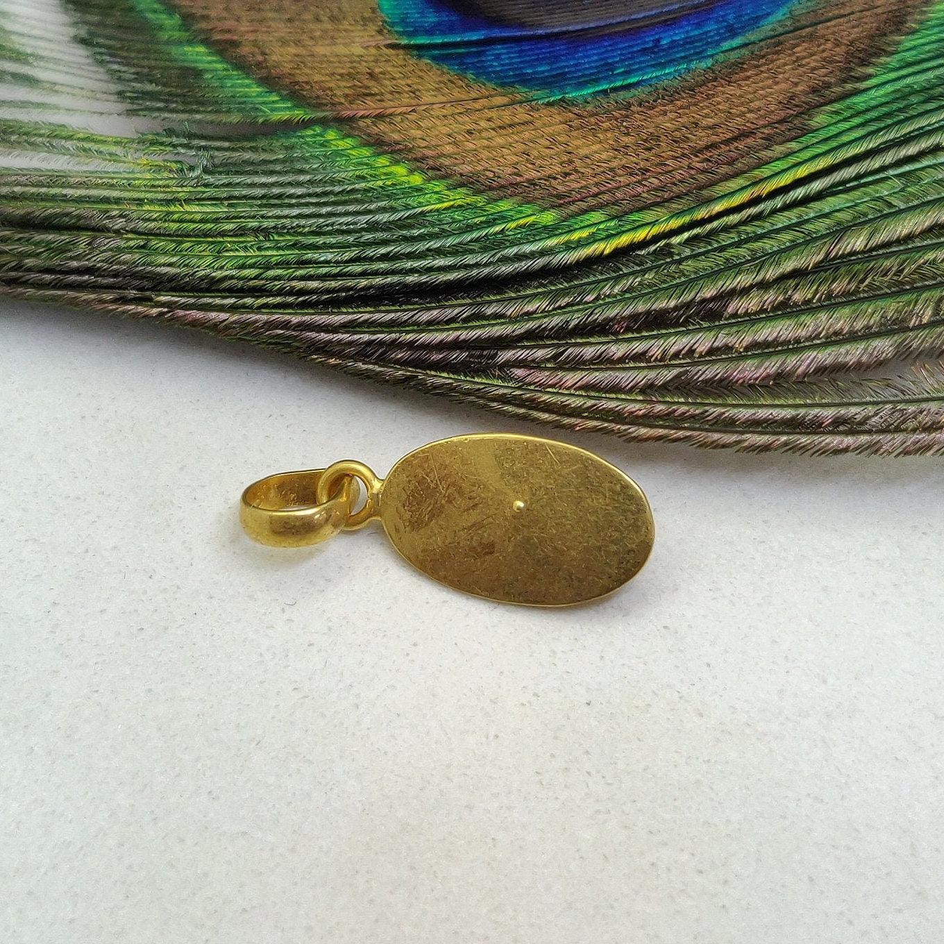 Vintage 18k Solid Gold Ruby Gemstone Pendant Jewelry - Kanika Creations