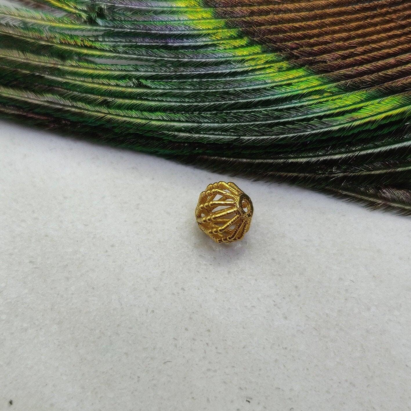 18k Yellow Gold Round Spacer Beads 5mm - Kanika Creations