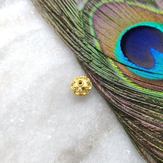 18k Gold Round Spacers 8mm - Kanika Creations