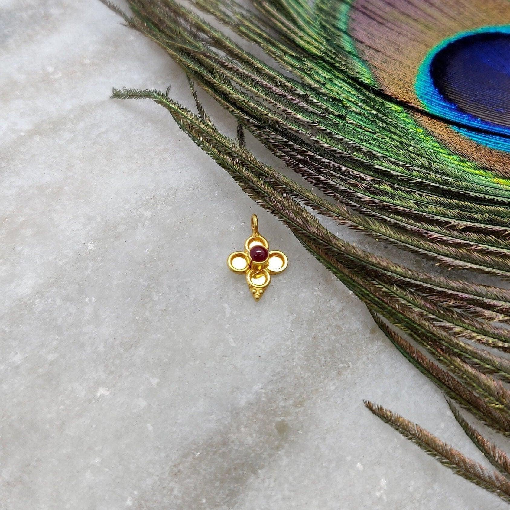 18k Solid Yellow Gold Fancy Charm - Kanika Creations