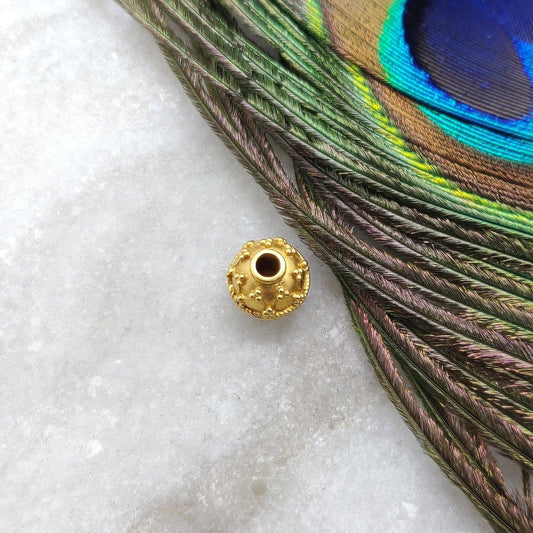 18k Solid Yellow Gold Round Ball Spacer Beads 8mm - Kanika Creations