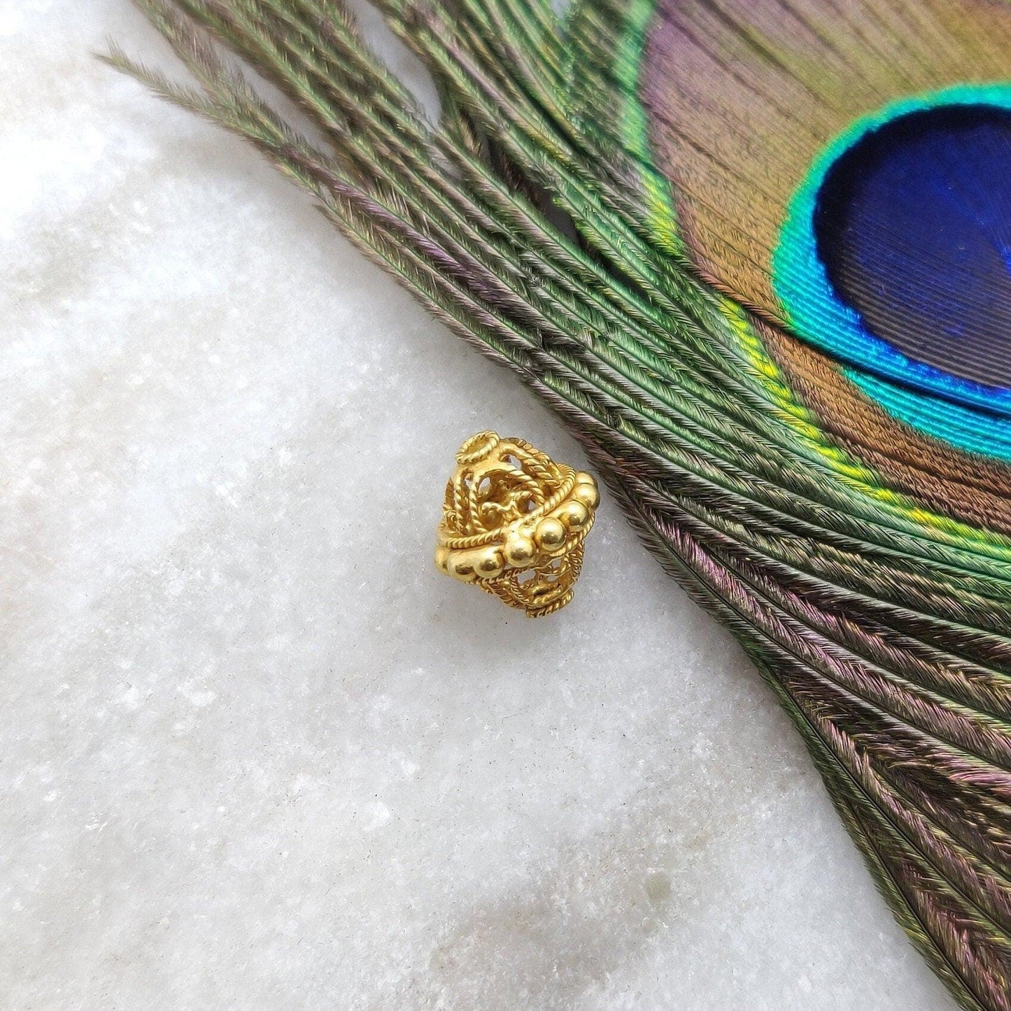 18k Solid Yellow Gold Fancy Rondelle Spacer Beads 11x10mm - Kanika Creations