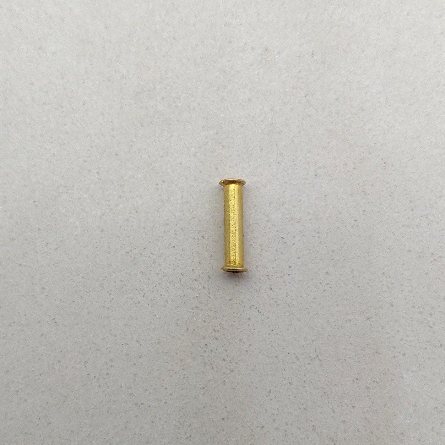 18K Solid Yellow Gold Tube Spacer Bead 10mm - Kanika Creations