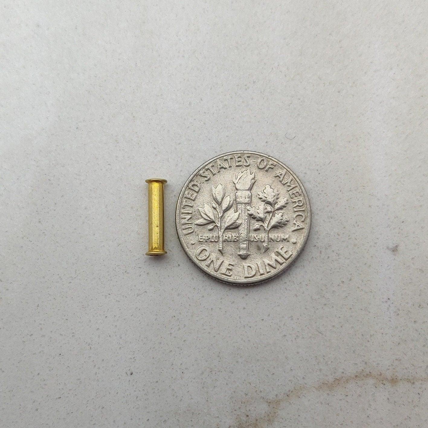 18K Solid Yellow Gold Tube Spacer Bead 10mm - Kanika Creations