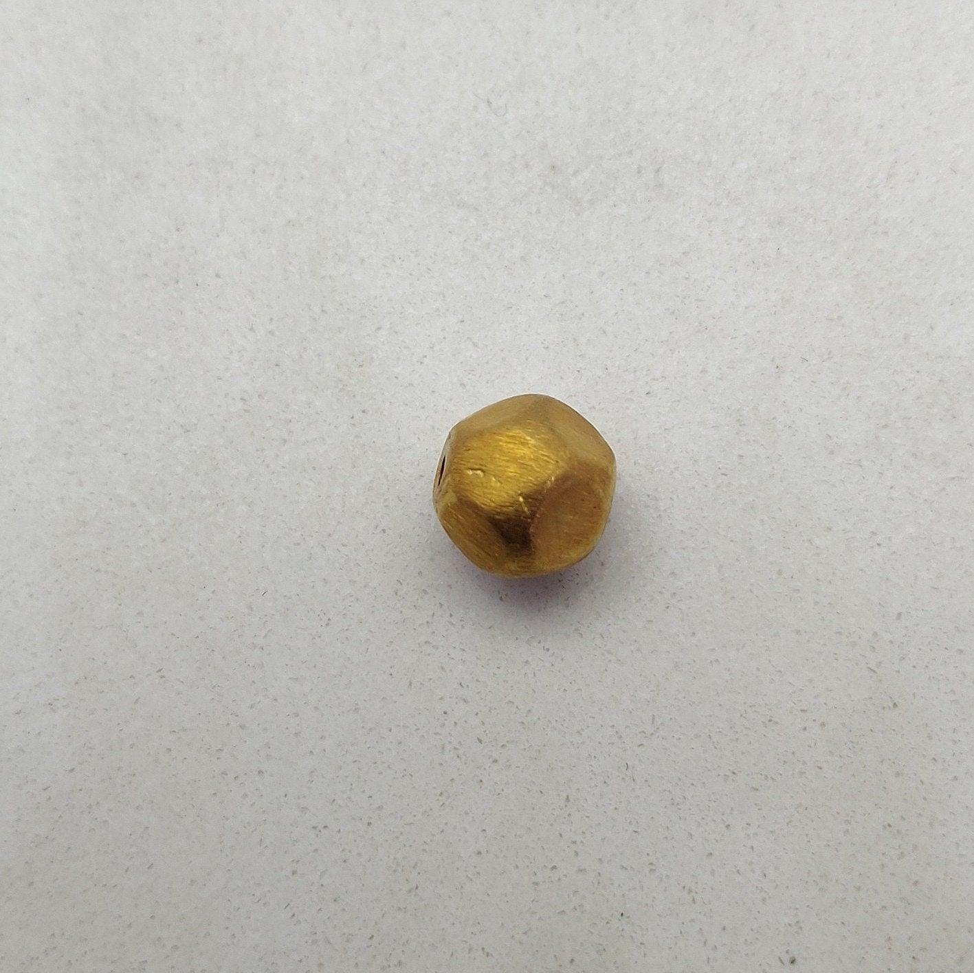 18k Solid Yellow Gold Faceted Fancy Spacer 10mm Beads - Kanika Creations