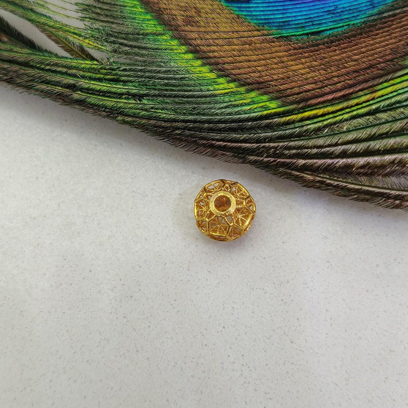 8mm 18k Yellow Gold Fancy Spacer Beads - Kanika Creations