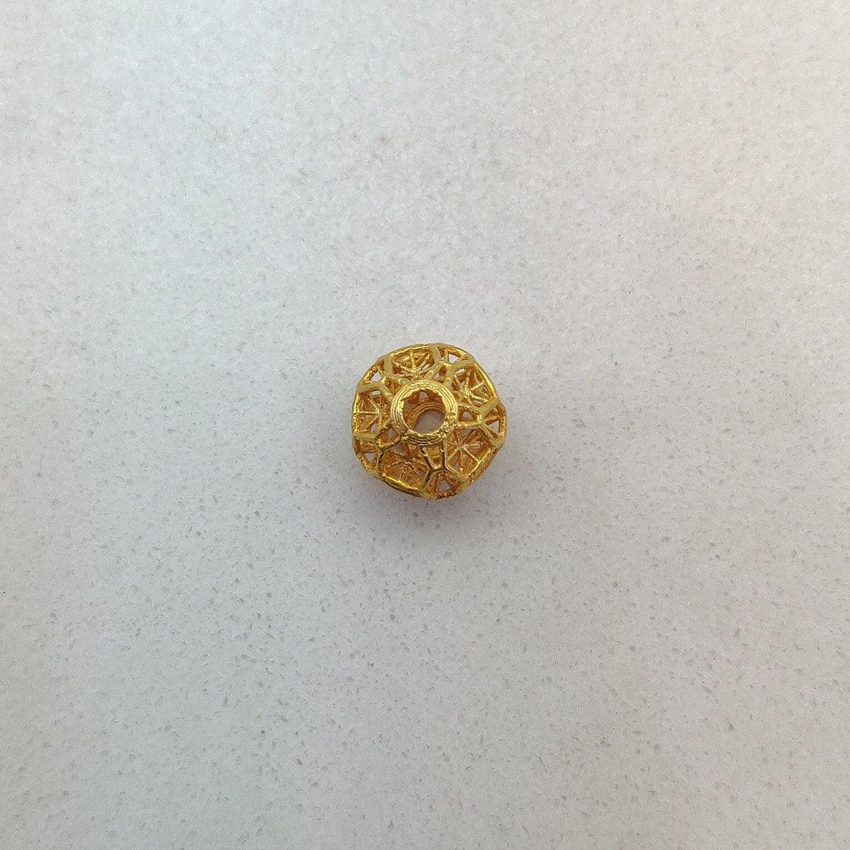 8mm 18k Yellow Gold Fancy Spacer Beads - Kanika Creations