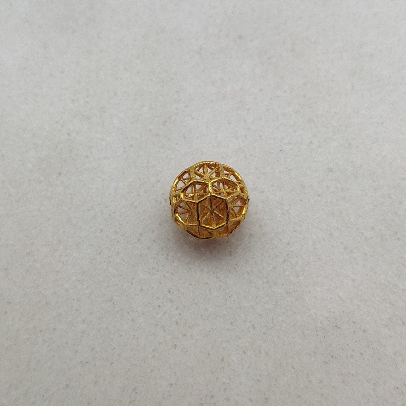 8mm 18k Yellow Gold Fancy Spacer Beads - Kanika Creations