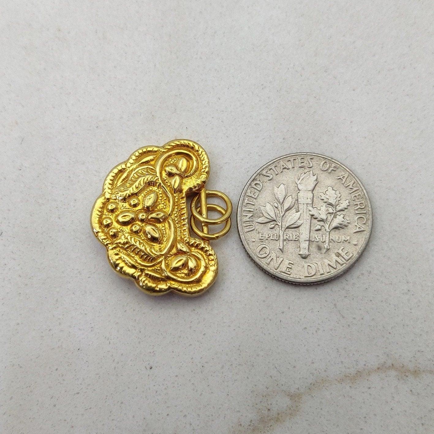 Yellow 18k Gold Floral Designer Charm Pendant - Kanika Creations