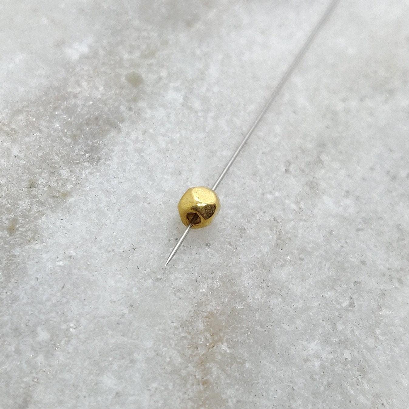 18k Solid Yellow Gold Nuggets Spacer Findings Beads Sold By 5 Pcs - Kanika Creations