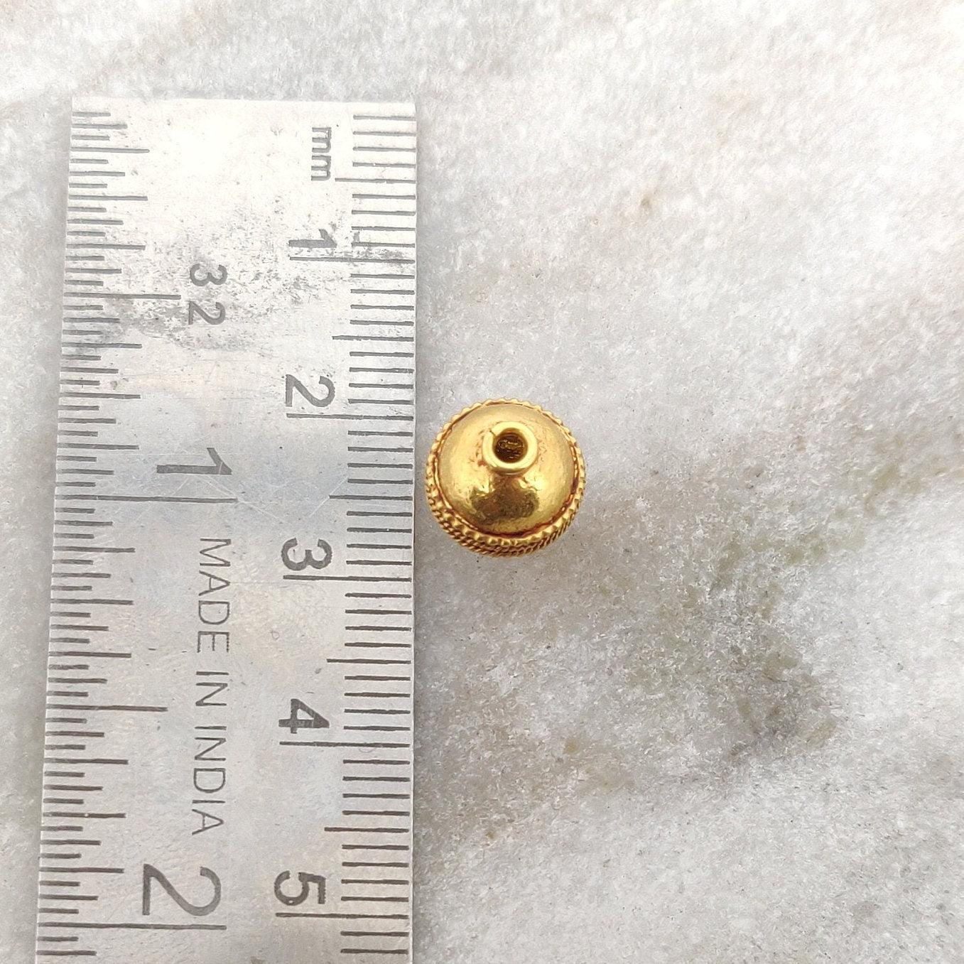 18k Yellow Gold Rondelle Spacer Beads DIY Crafts 9x10mm - Kanika Creations