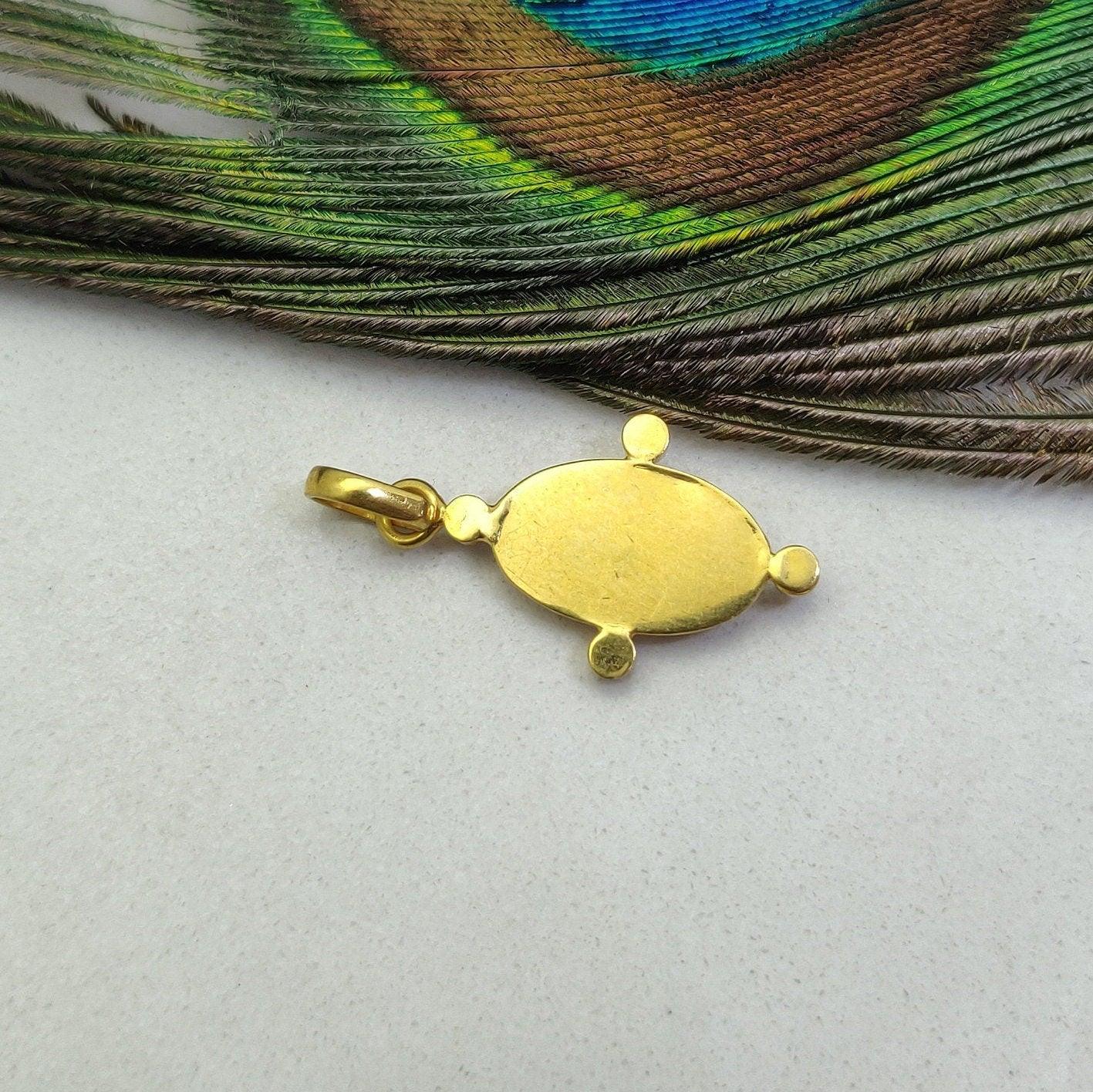 18k Solid Gold Vintage Ruby Pendant - Kanika Creations