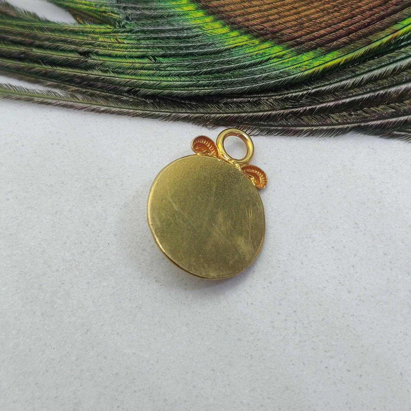 Ruby 18k Yellow Gold Floral Textured Pendant Jewelry - Kanika Creations
