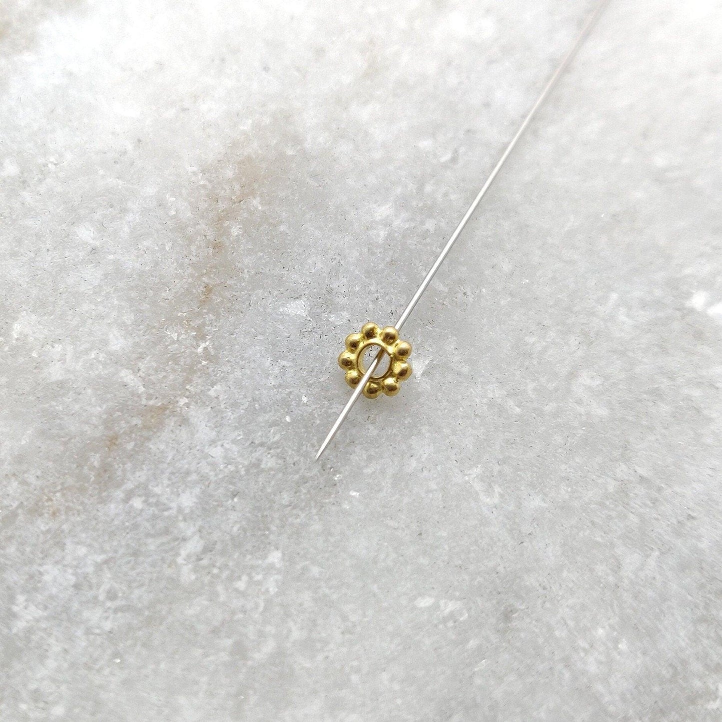 1X4mm 18k Yellow Gold Wheel Spacer Bead DIY Sold Pack of 8 - Kanika Creations
