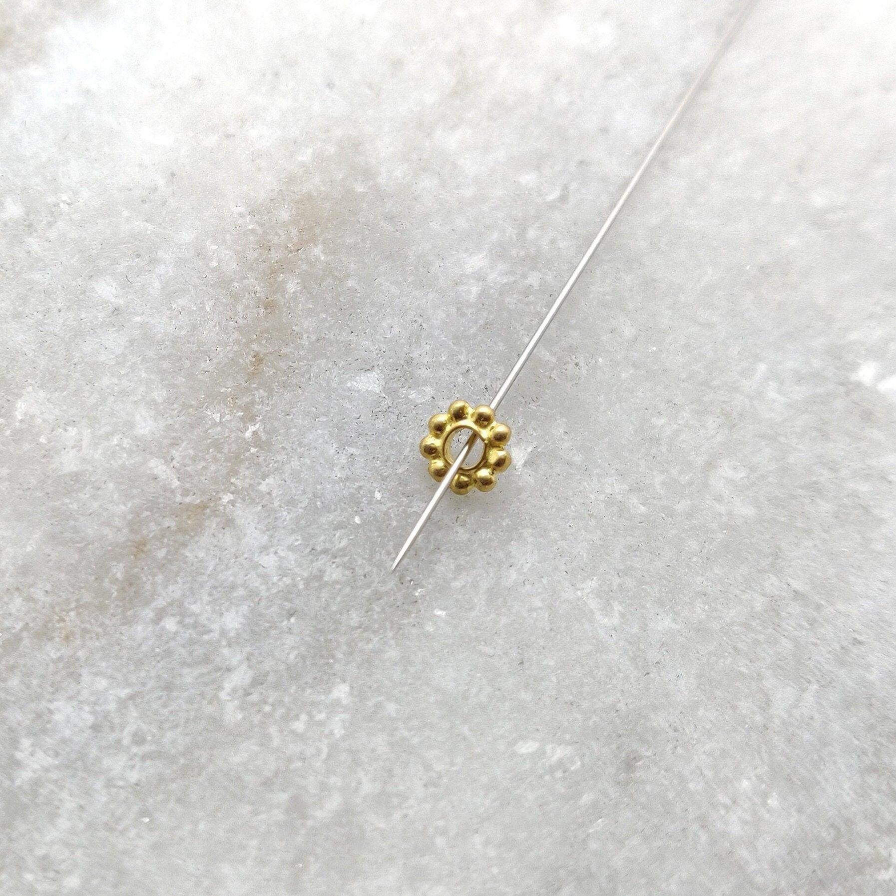 1X4mm 18k Yellow Gold Wheel Spacer Bead DIY Sold as 8pcs - Kanika Creations