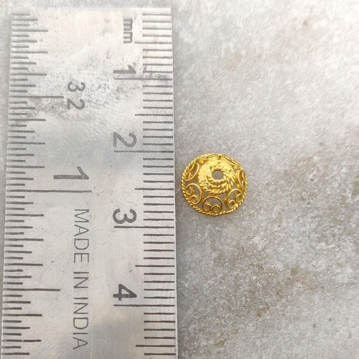 Jewelry Supplies 18k Yellow Gold Spacer Beads Cap - Kanika Creations
