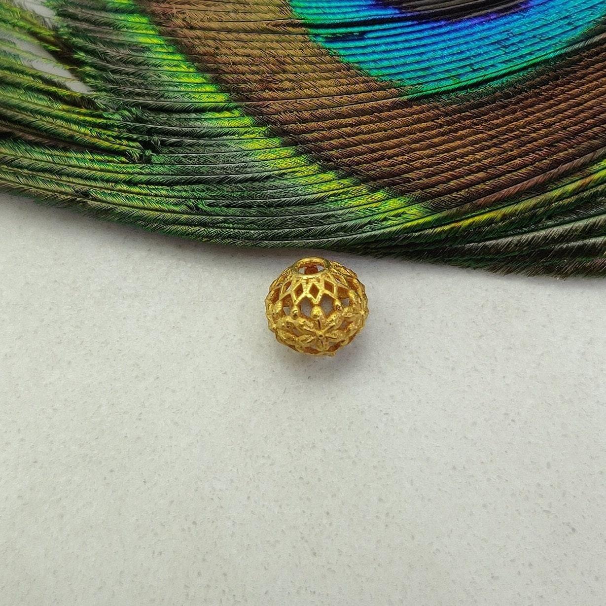 18K Solid Yellow Gold Antique Spacer Beads 8X7.50mm - Kanika Creations