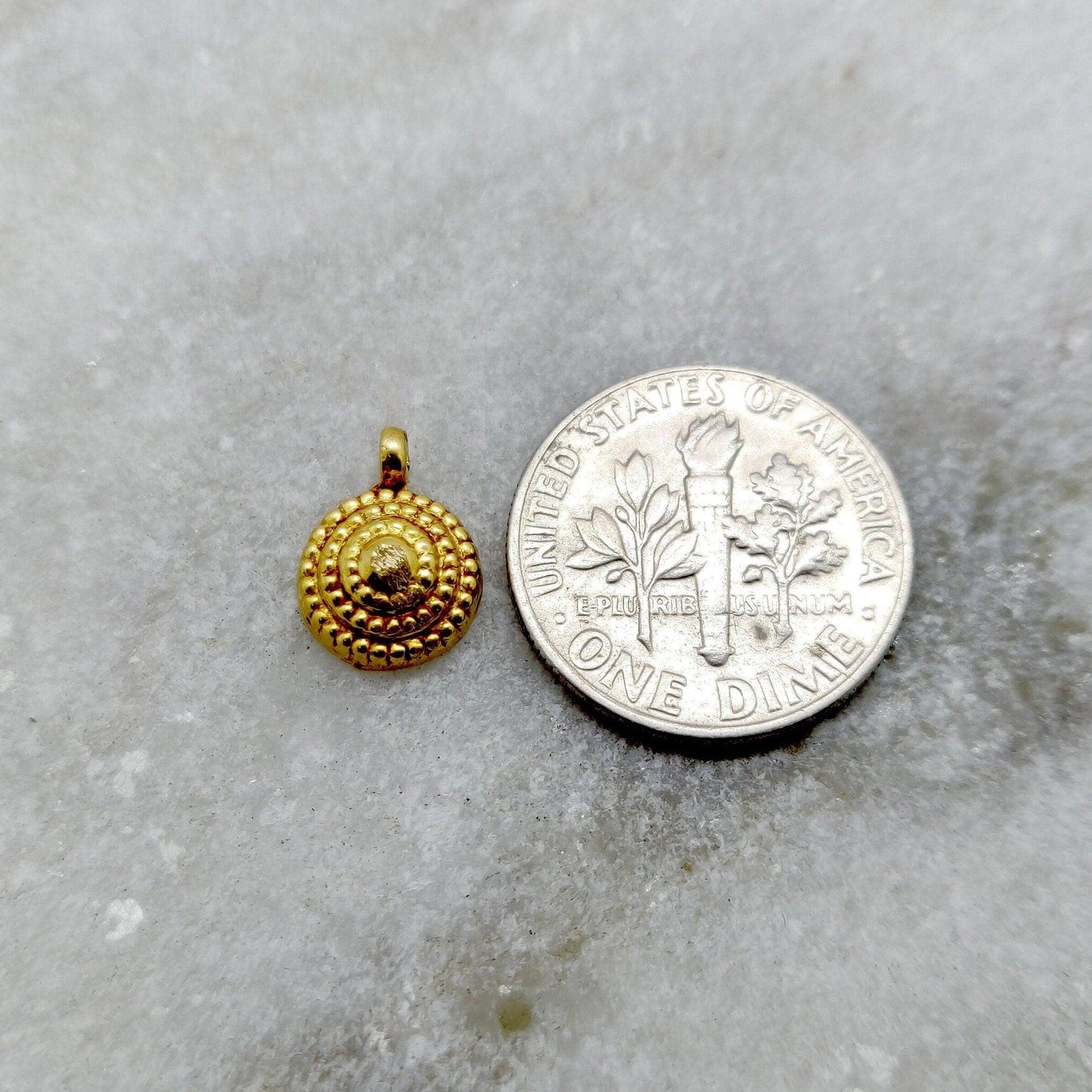 18k Solid Yellow Gold Dainty Charm Pendant DIY Jewelry - Kanika Creations