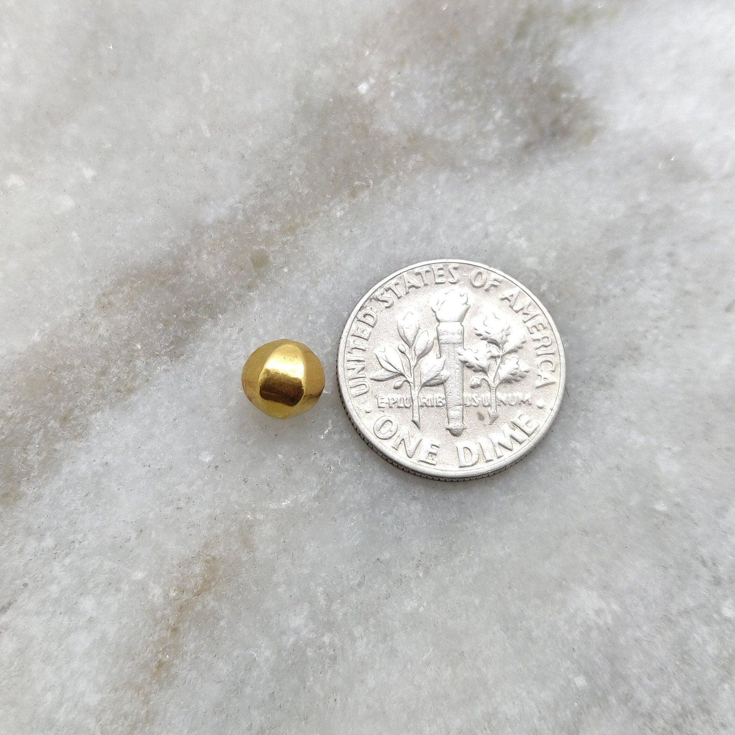 18k Gold Plain Faceted Spacer Beads DIY Craft Supplies 6mm - Kanika Creations