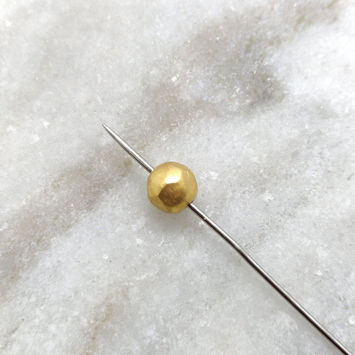 18k Gold Round Faceted Spacer Beads 8.5mm - Kanika Creations