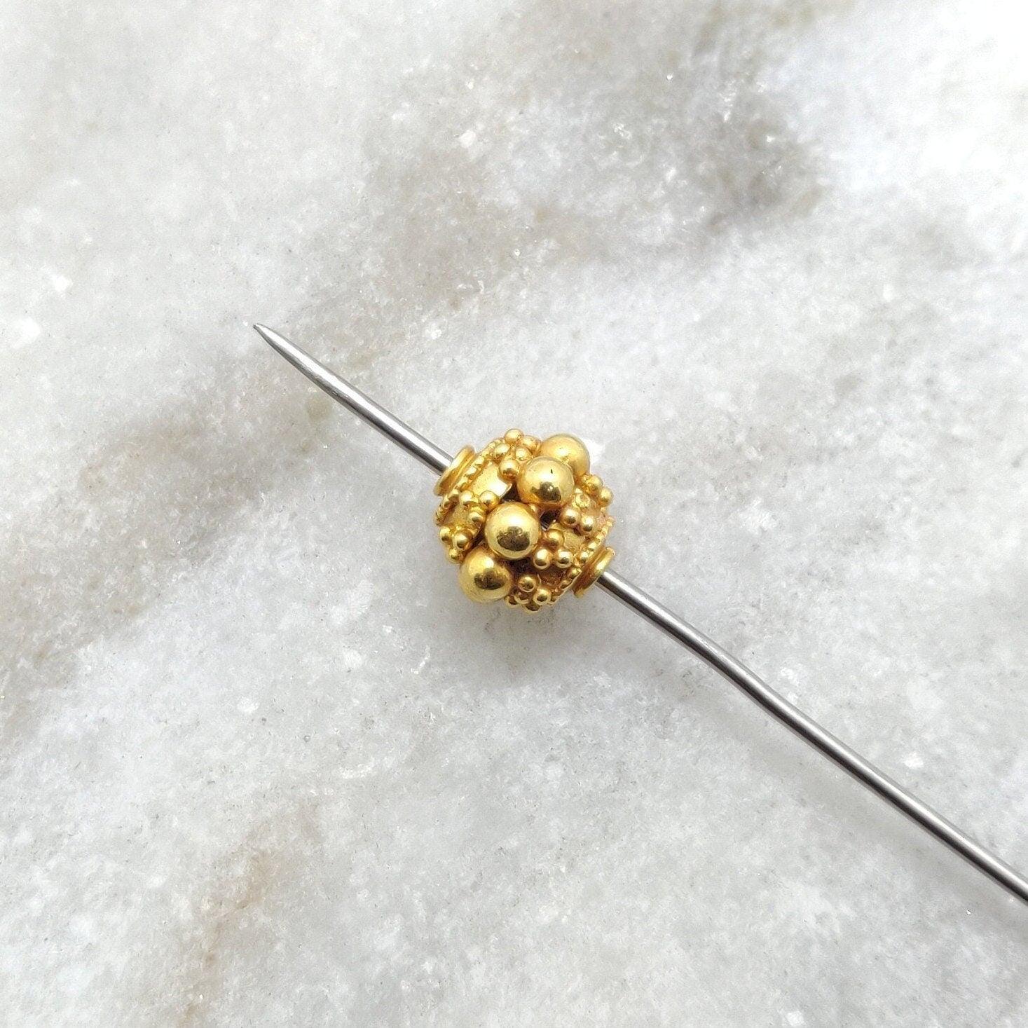 9.5mm 18k Gold Indian Style Rondelle Spacer Beads Findings - Kanika Creations