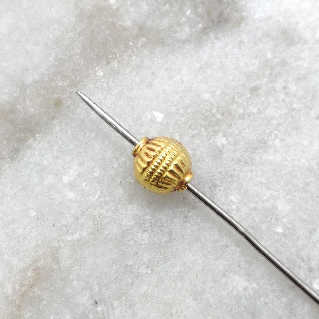 18k Yellow Gold Round Spacer Bead Finding 9mm - Kanika Creations