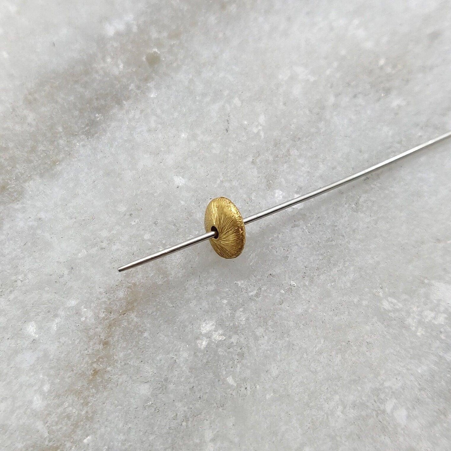 18k Yellow Gold Rondelle Spacer Beads Finding 2x6mm - Kanika Creations