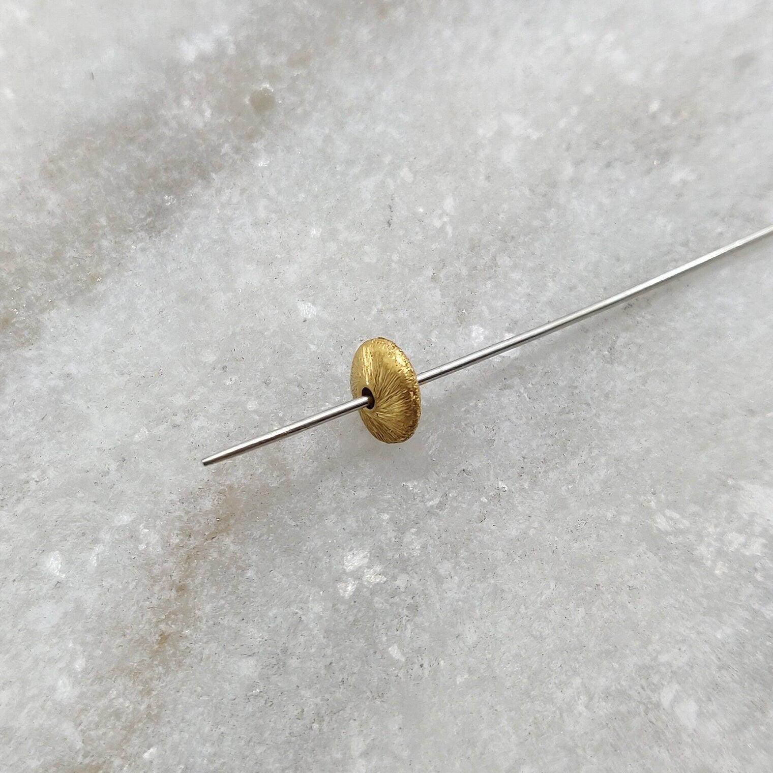 18k Yellow Gold Rondelle Spacer Beads Finding 2x6mm - Kanika Creations