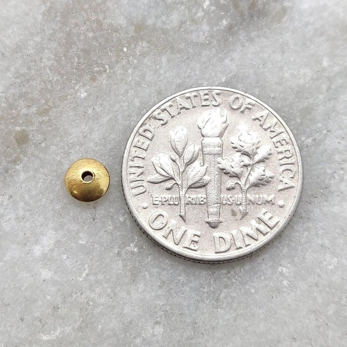 18k Solid Yellow Gold Wheel Spacer Beads 2x4mm - Kanika Creations