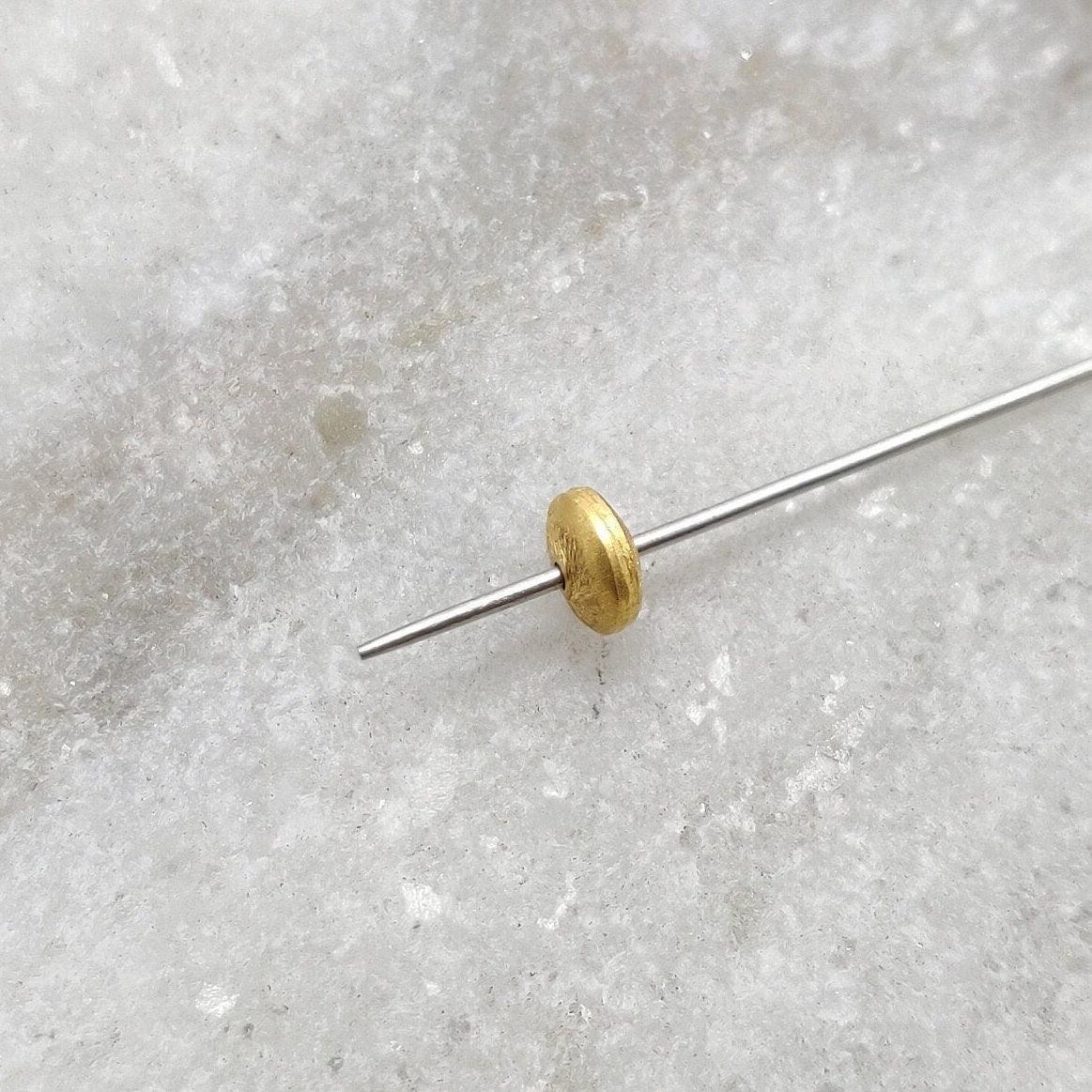 18k Yellow Gold Wheel Spacer Beads 2x4mm - Kanika Creations