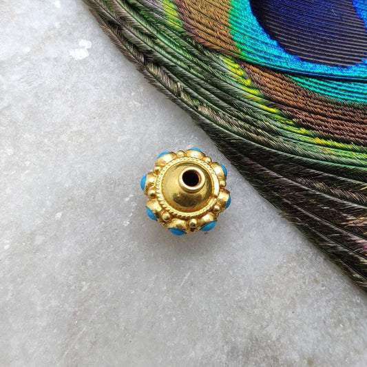 18k Solid Yellow Gold Rondelle Spacer Beads 10x9mm - Kanika Creations