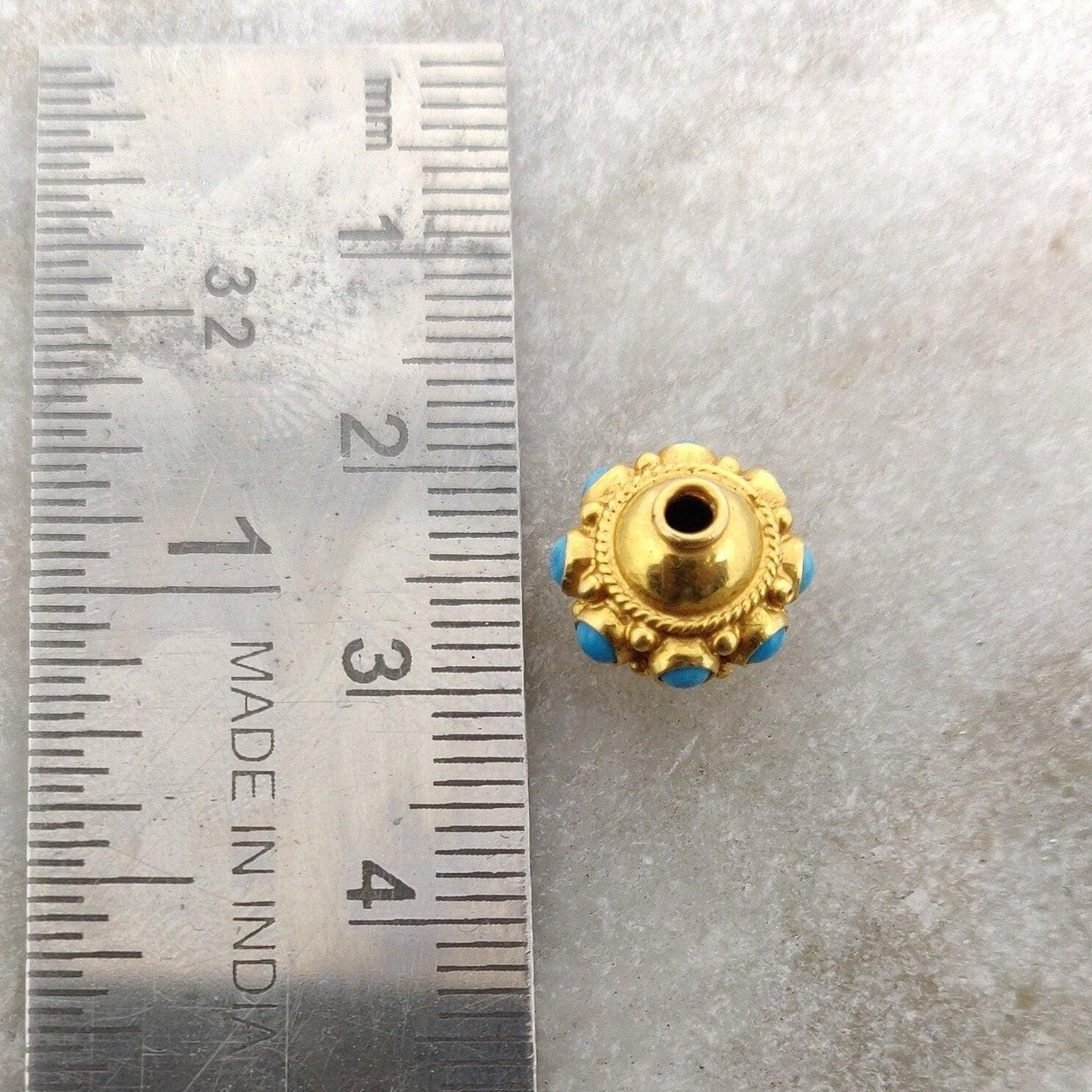 18k Solid Yellow Gold Rondelle Spacer Beads 10x9mm - Kanika Creations