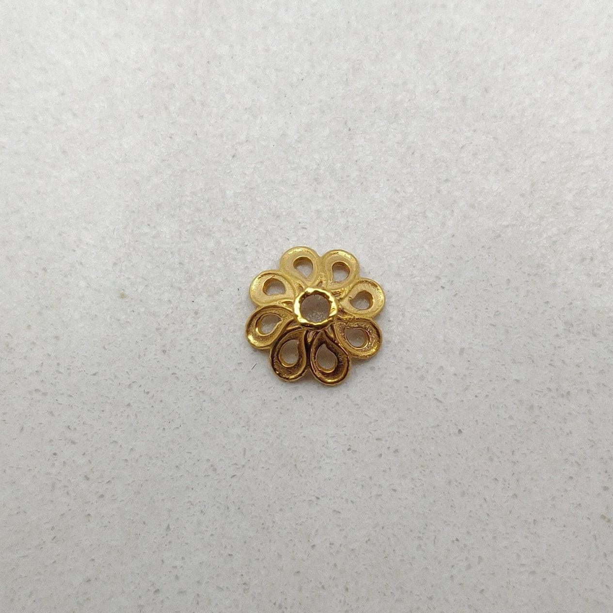 9X3mm 18k Yellow Gold Spacer Bead Caps - Kanika Creations