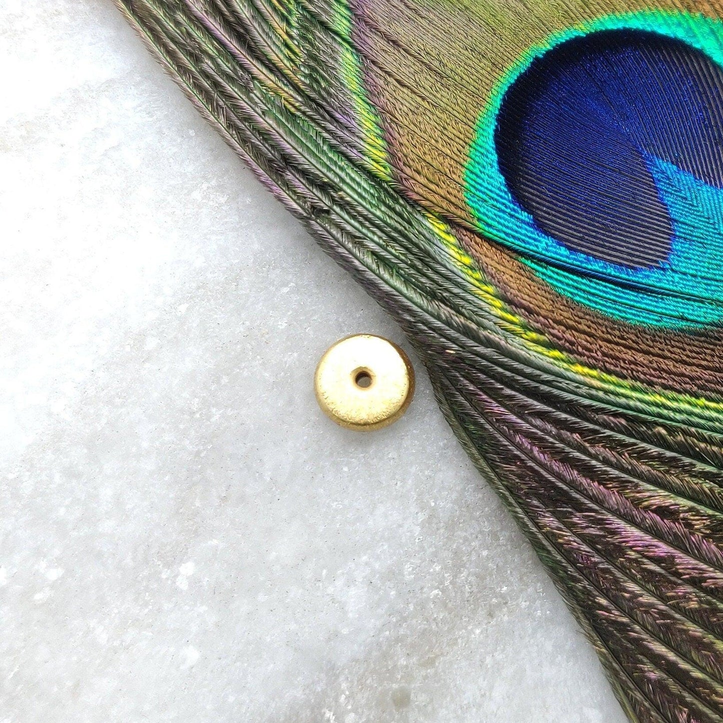 18k Yellow Gold Wheel Spacer Beads DIY Craft 3x8mm - Kanika Creations