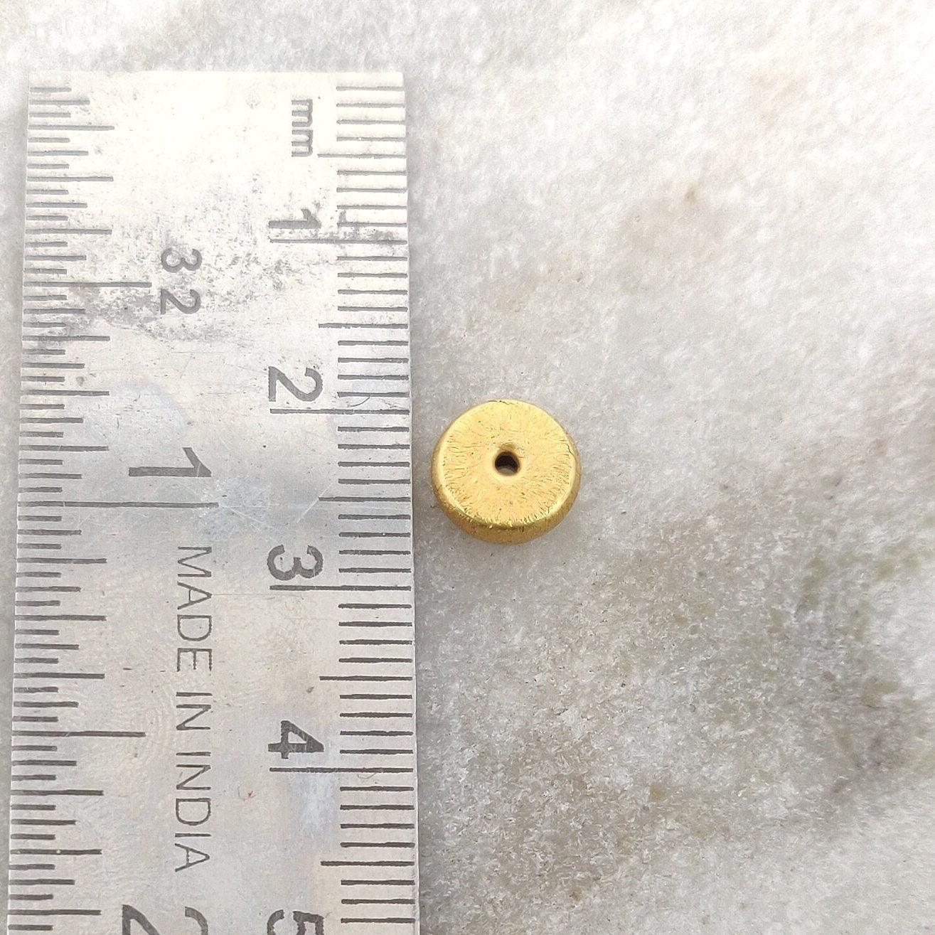 18k Yellow Gold Wheel Spacer Beads DIY Craft 3x8mm - Kanika Creations