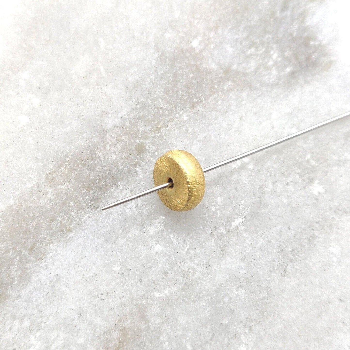 18k Yellow Gold Wheel Spacer Beads DIY Craft 3x8mm - Kanika Creations