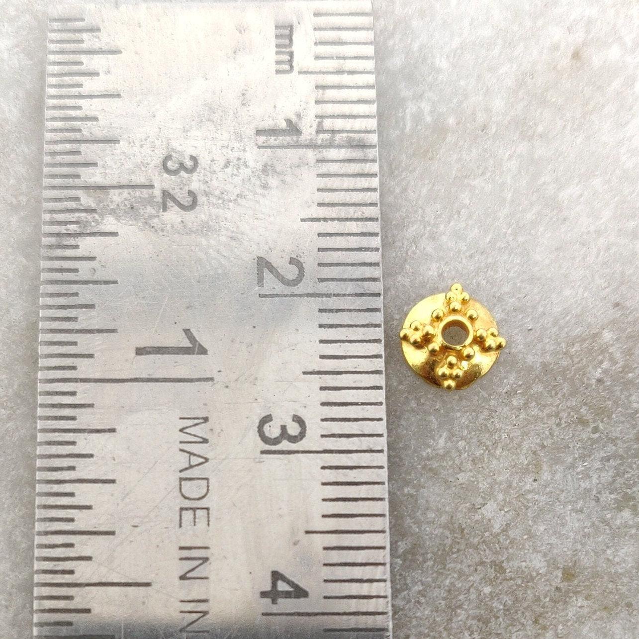 18k Gold Beads Cap Finding For DIY Jewelry Making 6MM - Kanika Creations