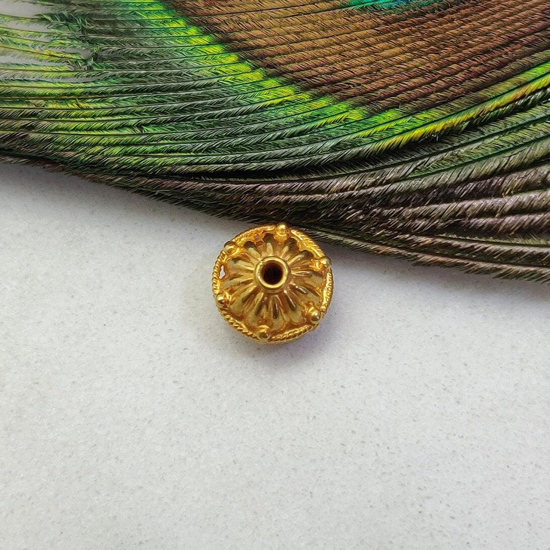 18K Solid Yellow Gold Rondelle Beads-10X9 MM - Kanika Creations