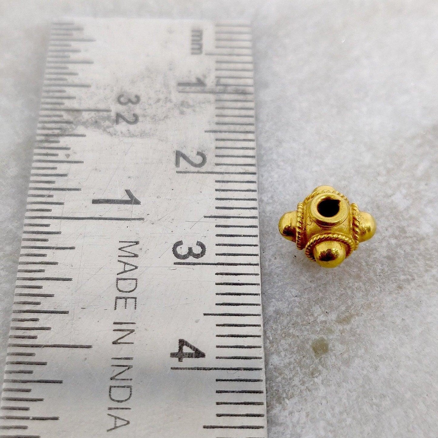 7mm 18k Yellow Gold Rondelle Spacer Beads - Kanika Creations