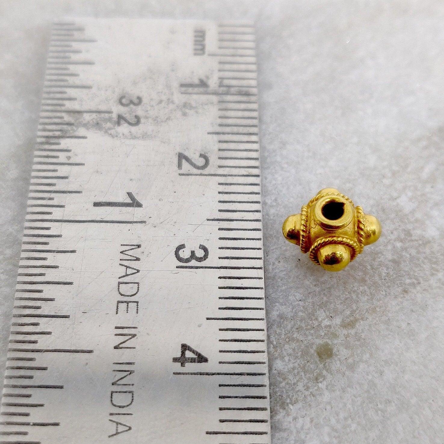 7mm 18k Yellow Gold Rondelle Spacer Beads - Kanika Creations