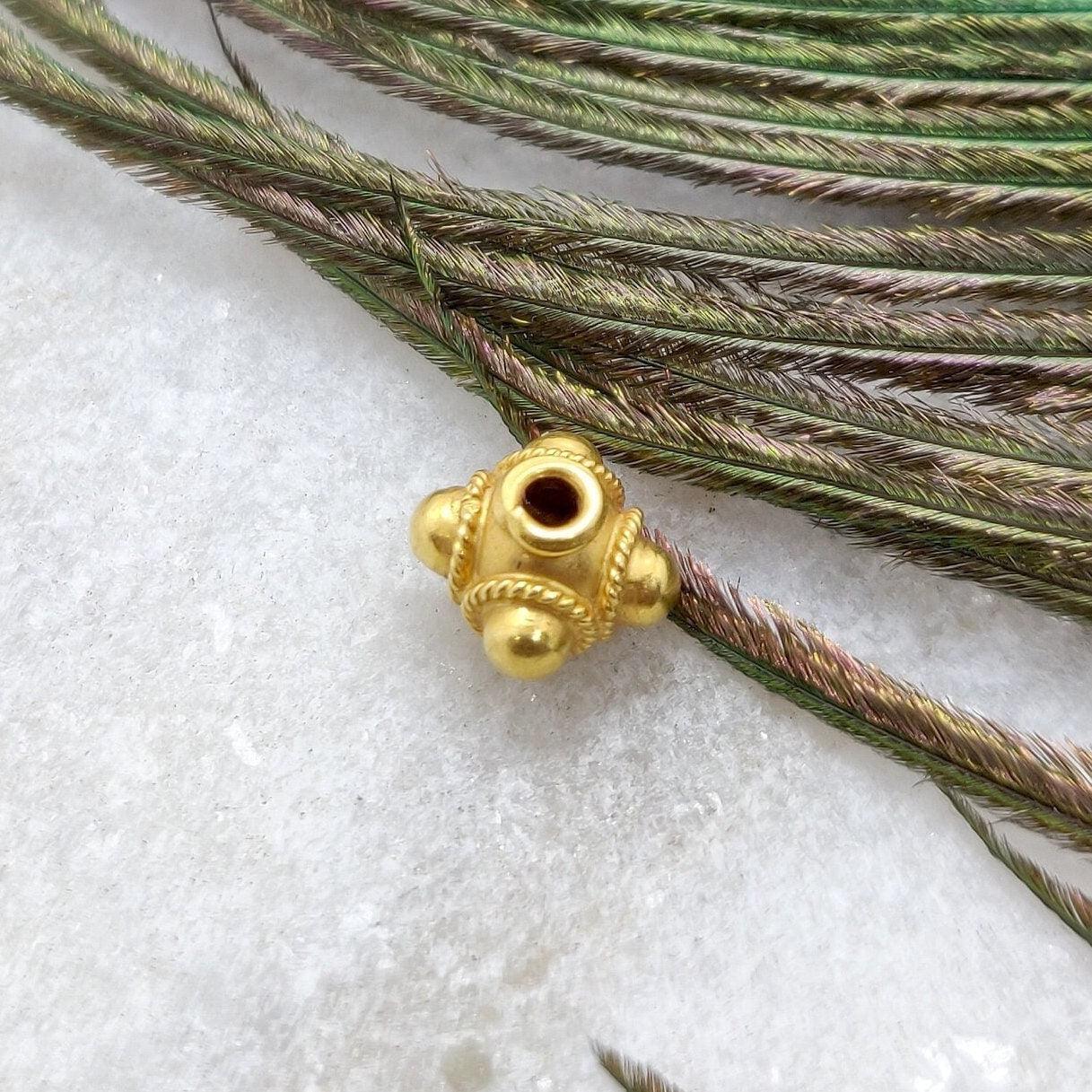 7mm 18k Yellow Gold Rondelle Spacer Beads - Kanika Creations