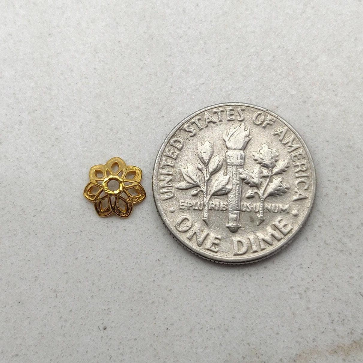 18k Gold Cap Spacer Beads For Jewelry Making Findings Craft - Kanika Creations