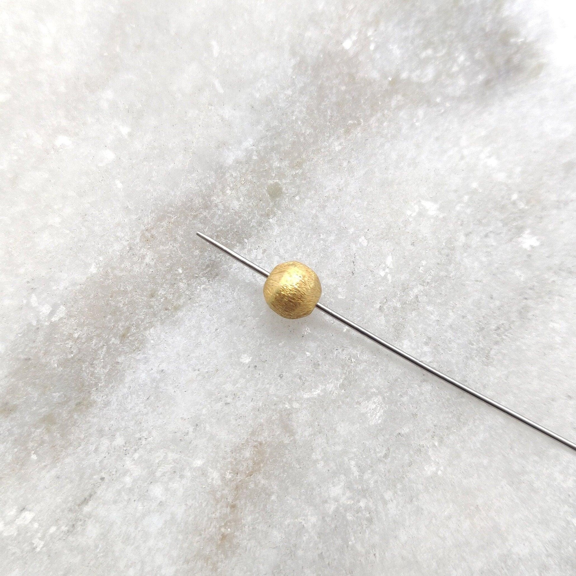 18k Yellow Gold Rondelle Ball Spacer Beads 5 mm - Kanika Creations