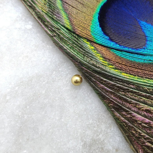 18k Solid Gold Tiny Ball Spacer Beads Sold as 2pcs - Kanika Creations