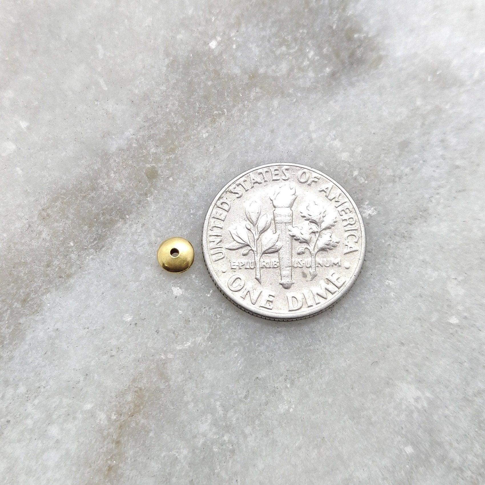 18k Yellow Gold Wheel Spacer Findings Beads Sold as 2pcs - Kanika Creations