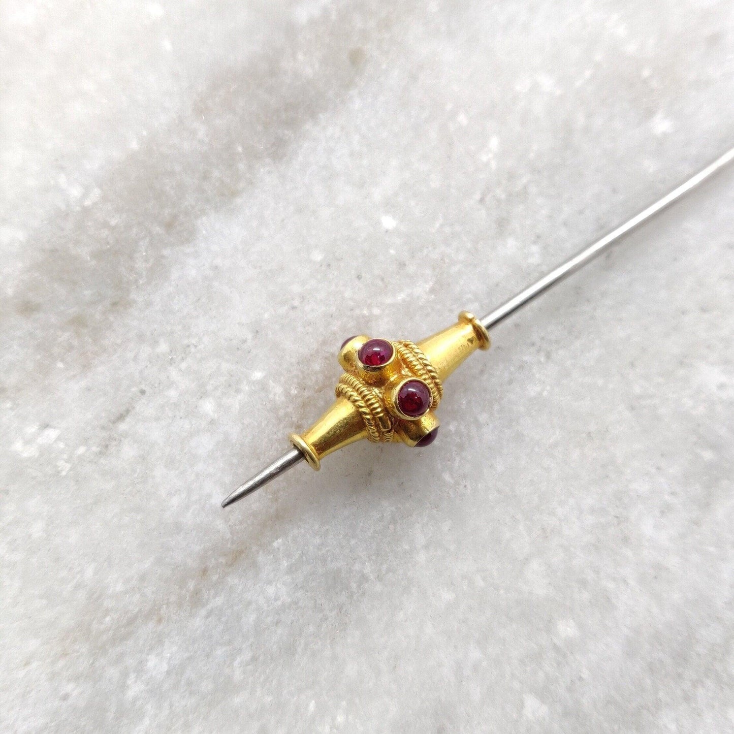 18k Yellow Gold Ruby Fancy Tube Beads - 10X15 MM - Kanika Creations