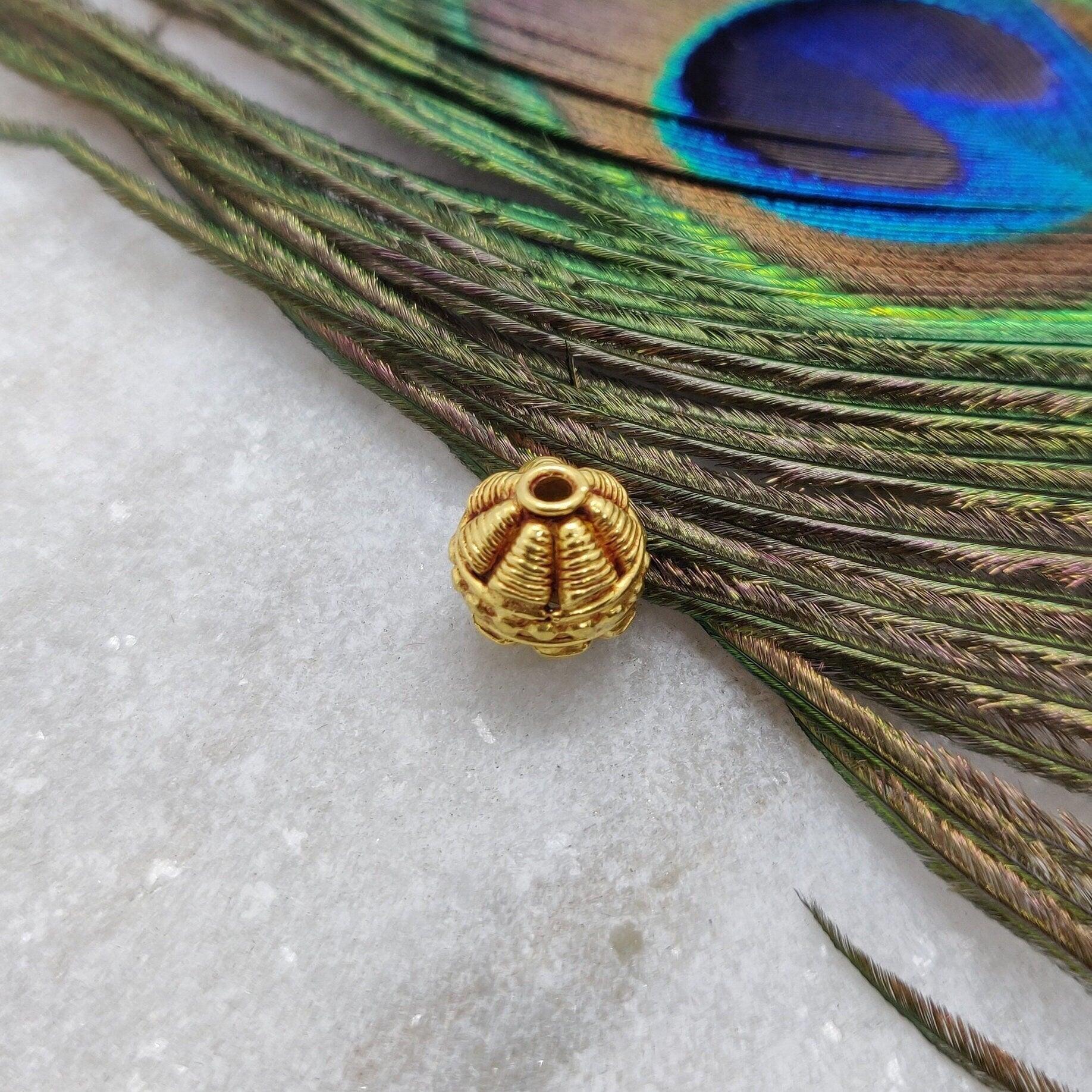 18k Yellow Gold Fancy Spacer Beads - DIY Crafts Supply - Kanika Creations
