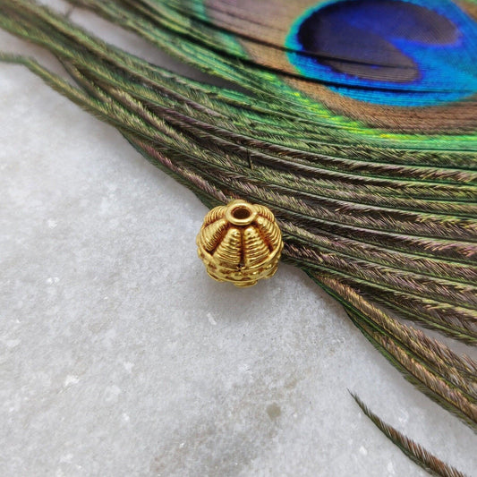 18k Yellow Gold Fancy Spacer Beads - DIY Crafts Supply - Kanika Creations