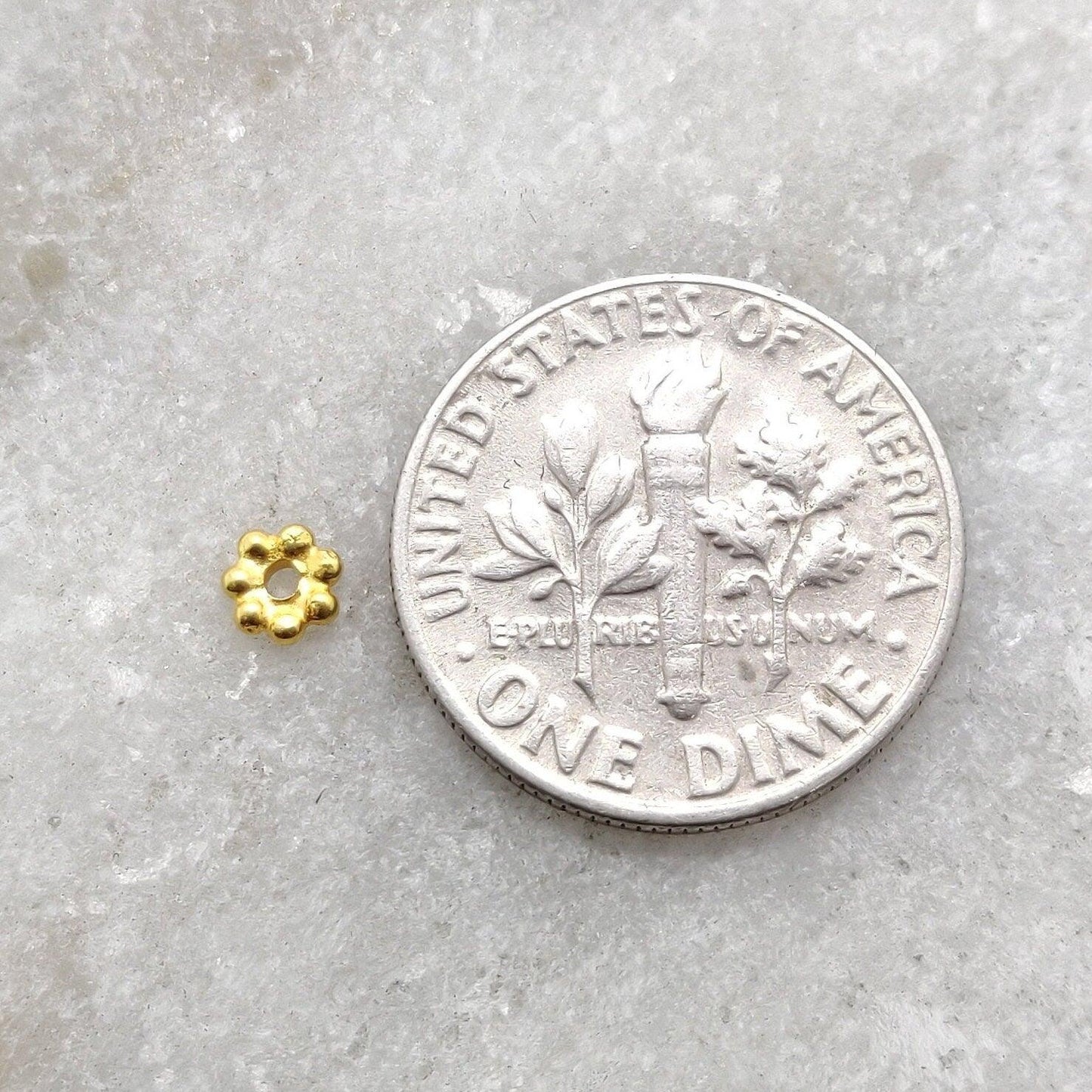18k Solid Yellow Gold Wheel Spacer Beads 1x4mm - Kanika Creations