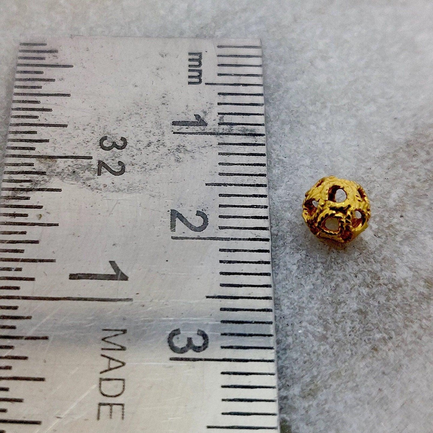 18k Solid Yellow Gold Spacer Beads 5mm - Kanika Creations